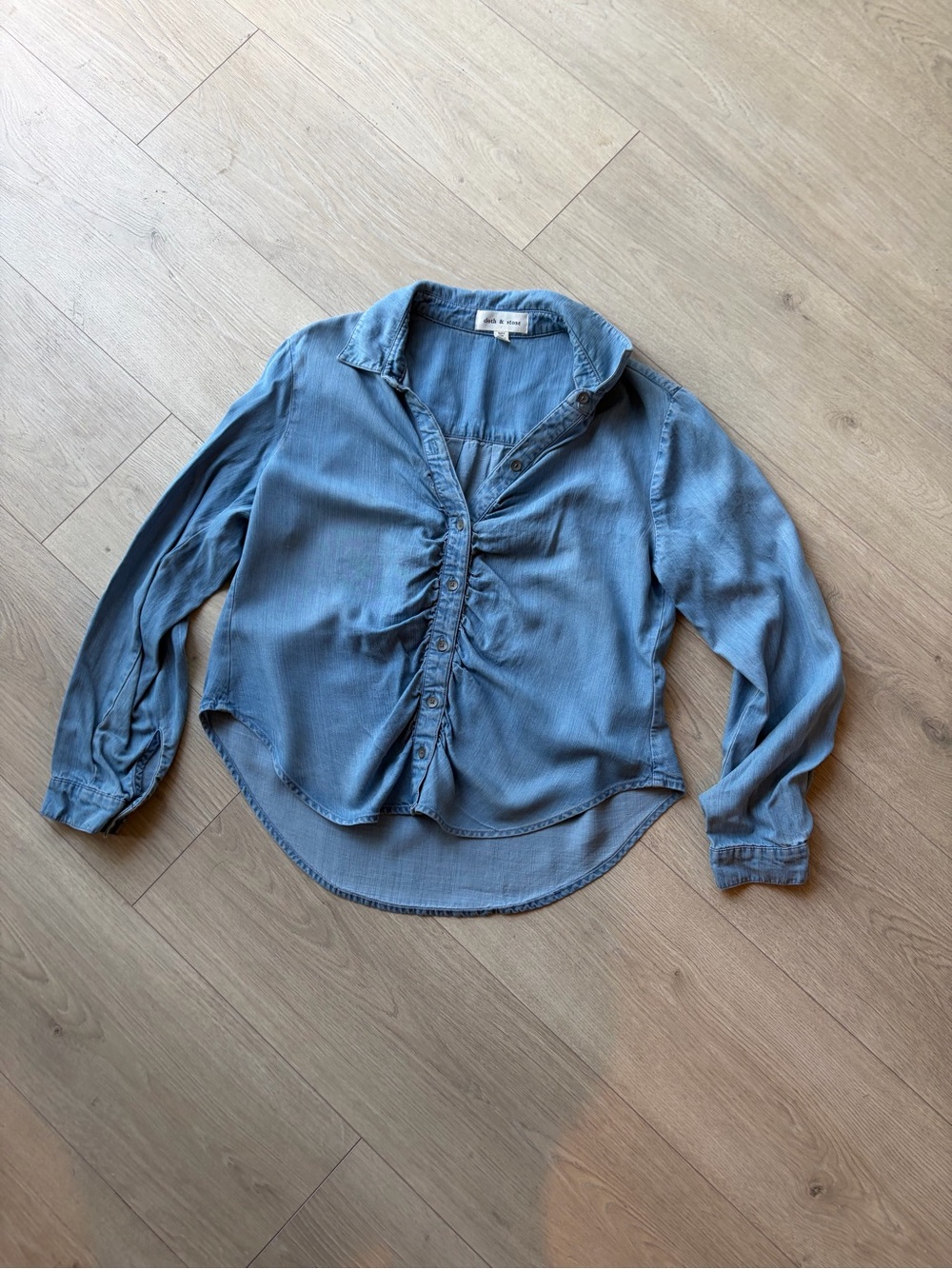 cloth & stone Light Blue Chambray Button Up Shirt